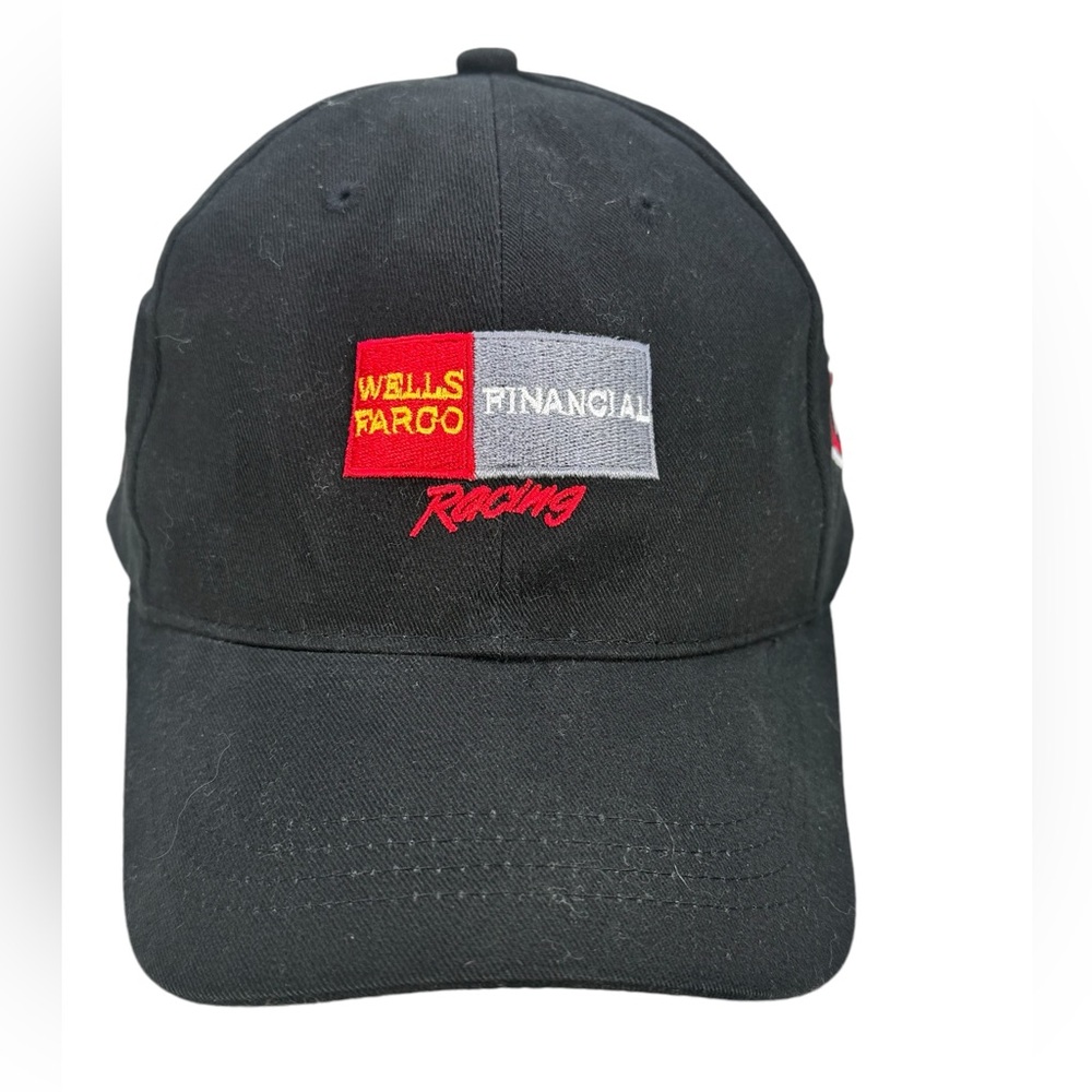 Kyle Petty Sports Racing NASCAR Hat Cap  Black Red #45 Wells Fargo Strap back.